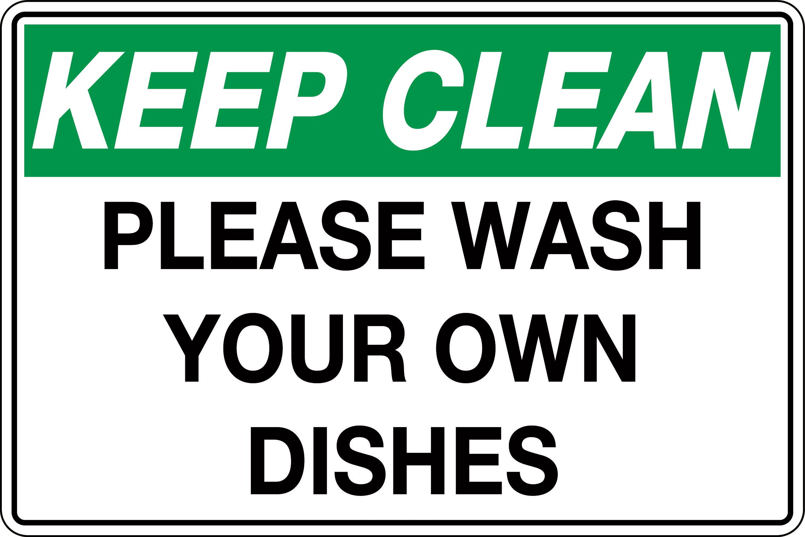 Printable Wash Your Dishes Sign
